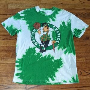 Hollister Boston Celtics Green and White Tie-Dye Shirt